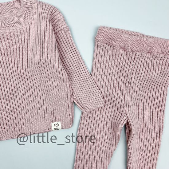 Комплект вязаный, Пудра