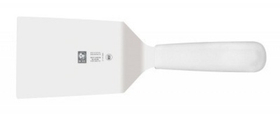 Лопатка 27,5 см. изогнутая раб. часть 11*9 см. нерж. широкая с пластик. ручкой, белая Icel