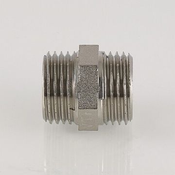 Ниппель Valtec 1 1/4" НР с наружной резьбой латунный никелированный VTr.582.N.0007