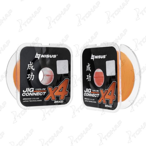 Шнур JIG CONNECT X4 PE Orange 150m #0.25, 0.08mm 2.4кг/5.7LB (T-N-JC-X4-0.08-150-O) NISUS