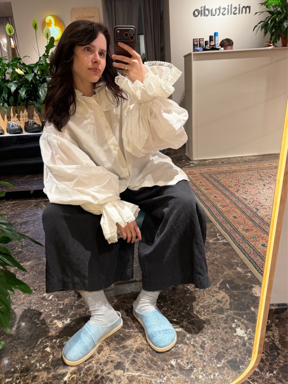 BABUSHI x OFF VINTAGE голубая джинса
