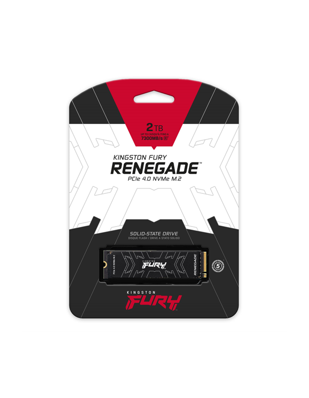 Kingston SSD 2TB SFYRD/2000G Fury Renegade M.2 2280 PCIe 4.0 x4 NVMe R7300/W7000MB/s 3D TLC MTBF 2M 2,0PBW Retail Heatsink 1 year