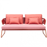Диван плетеный с подушками Scab Design Lisa Sofa Club, терракотовый