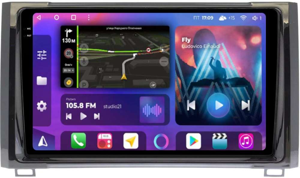 Магнитола для Toyota Tundra 2 2013-2022 - FarCar BM9-2K-8299 монитор 9.5" 2K QLED на Android 14, TS10, 4+32Гб, CarPlay, 4G SIM-слот