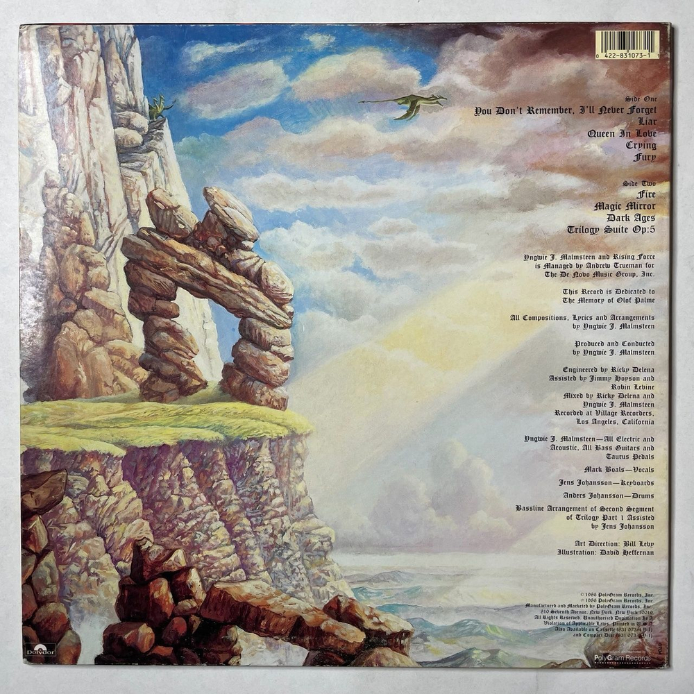 Винтажная виниловая пластинка LP Yngwie J. Malmsteen Trilogy (USA 1986)