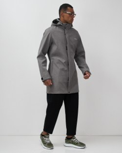 Парка спортивная мужская с капюшоном softshell серого цвета 9565Sr