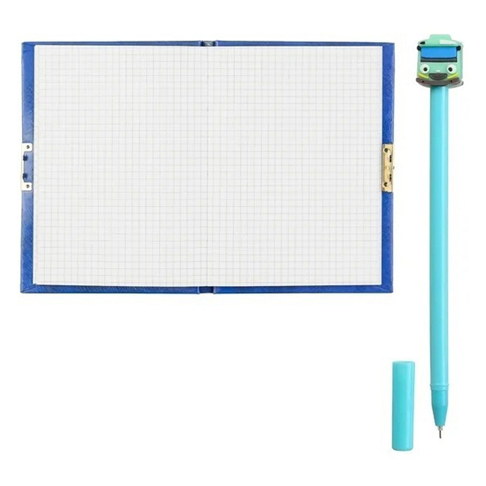 Блокнот детский Basir на замке, с ручкой, формат А6, серия "Машины", переплет 7БЦ, 18*13 см, 48 листов, ассорти