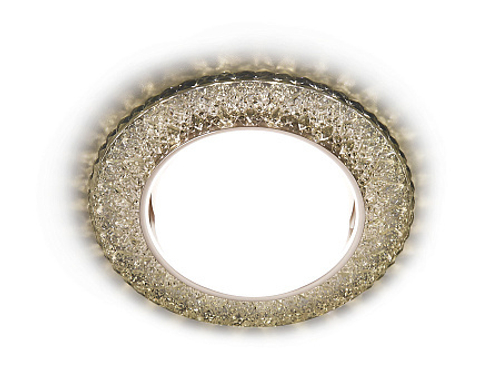 Встраиваемый точечный светильник со светодиодной лентой G298 CL/WW хром/прозрачный GX53+3W(LED WARM)