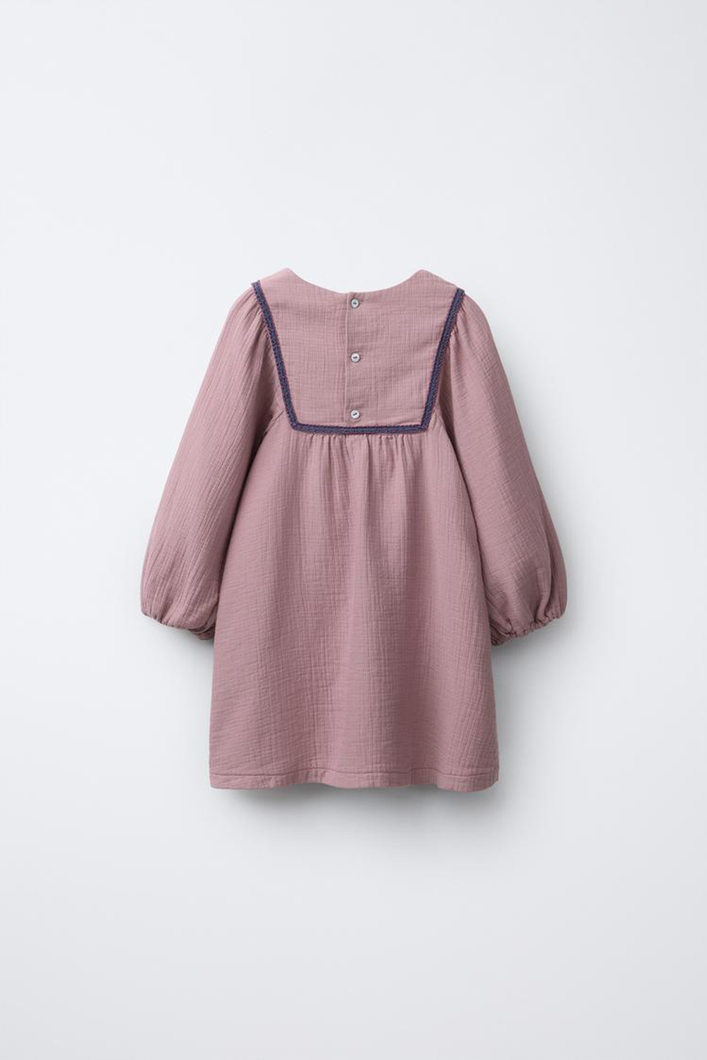 ZARA ПЛАТЬЕ В СТИЛЕ РУСТИК С ВЫШИВКОЙ, ТЕМНО-РОЗОВЫЙ