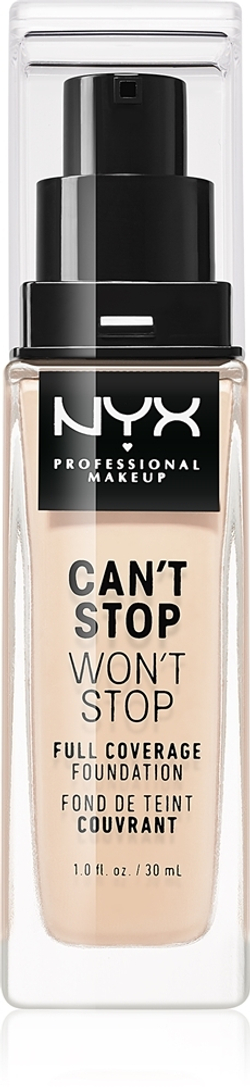NYX Professional Makeup Can't Stop Won't Stop Full Coverage Foundation - тональный крем с высокой степенью покрытия, 30 ml