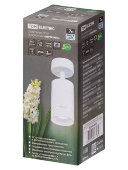 Светильник-спот поворотный LED, 7 Вт, 230 В, 50 Гц, 4000К, IP20, "Вероника", белый, TDM