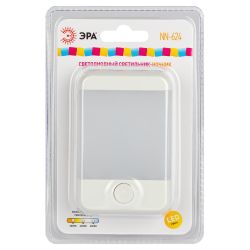 Ночник - светильник светодиодный ЭРА NN-624-SW-W в розетку с выключателем белый