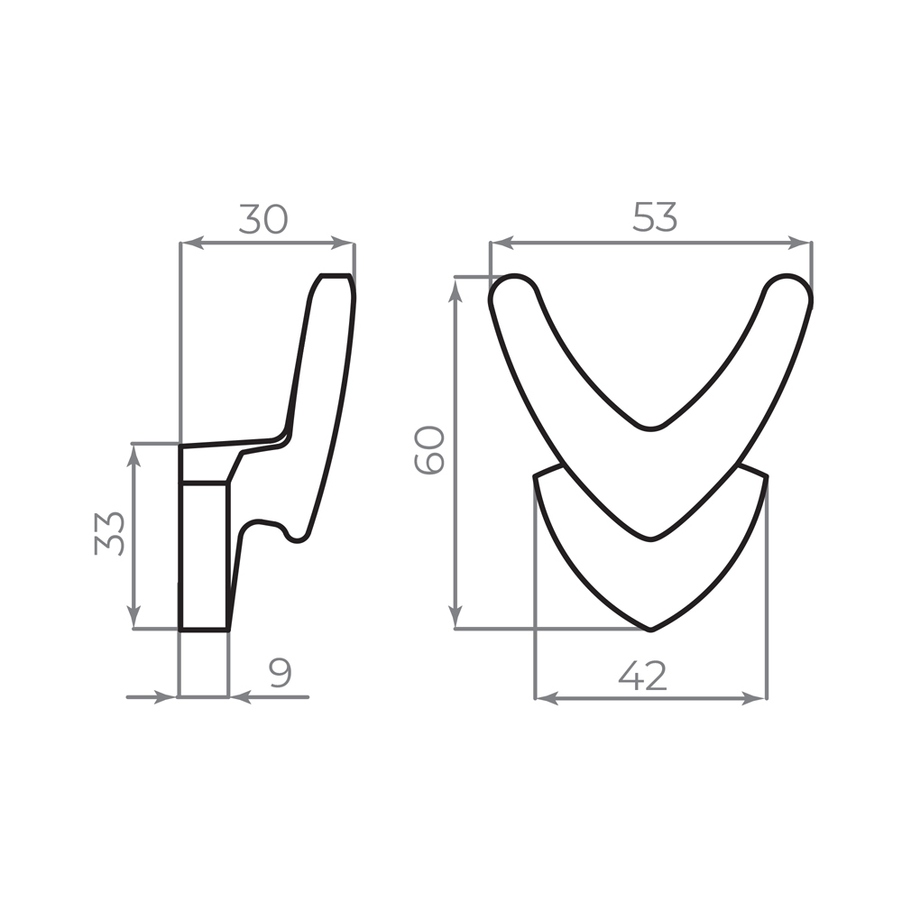Крючок настенный MB-LM/K-003 SN матовый никель