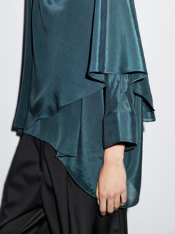 Massimo Dutti Блуза-накидка свободного кроя, свинцовый