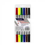 Фломастеры двухсторонние, 6 цв, Alingar, смываемые чернила, корпус круглый, "Time to create", вентилируемый колпачок, упаковка ПВХ, европодвес