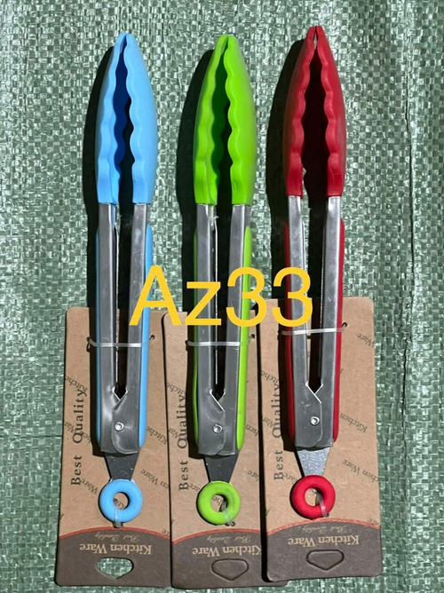 Щипцы нержавеющая сталь с силиконовыми рукоятками 25 см