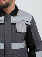 Костюм Вивантек-2 СОП У. (тк.Смесовая,240) п/к, т.серый/черный/св.серый