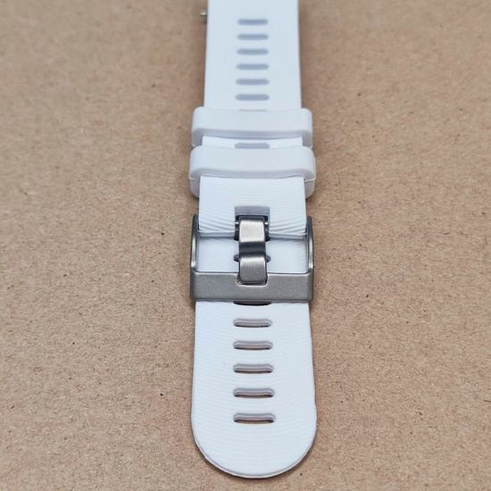 Ремешок Premium 20 мм силиконовый для Garmin Forerunner 55/245/645, Venu, Venu Sq, Venu 2 Plus, Vivoactive 3, Vivomove быстросъемный (Белый)