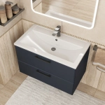 Тумба с раковиной для ванной Uperwood Foster New 80 см, подвесная, черная