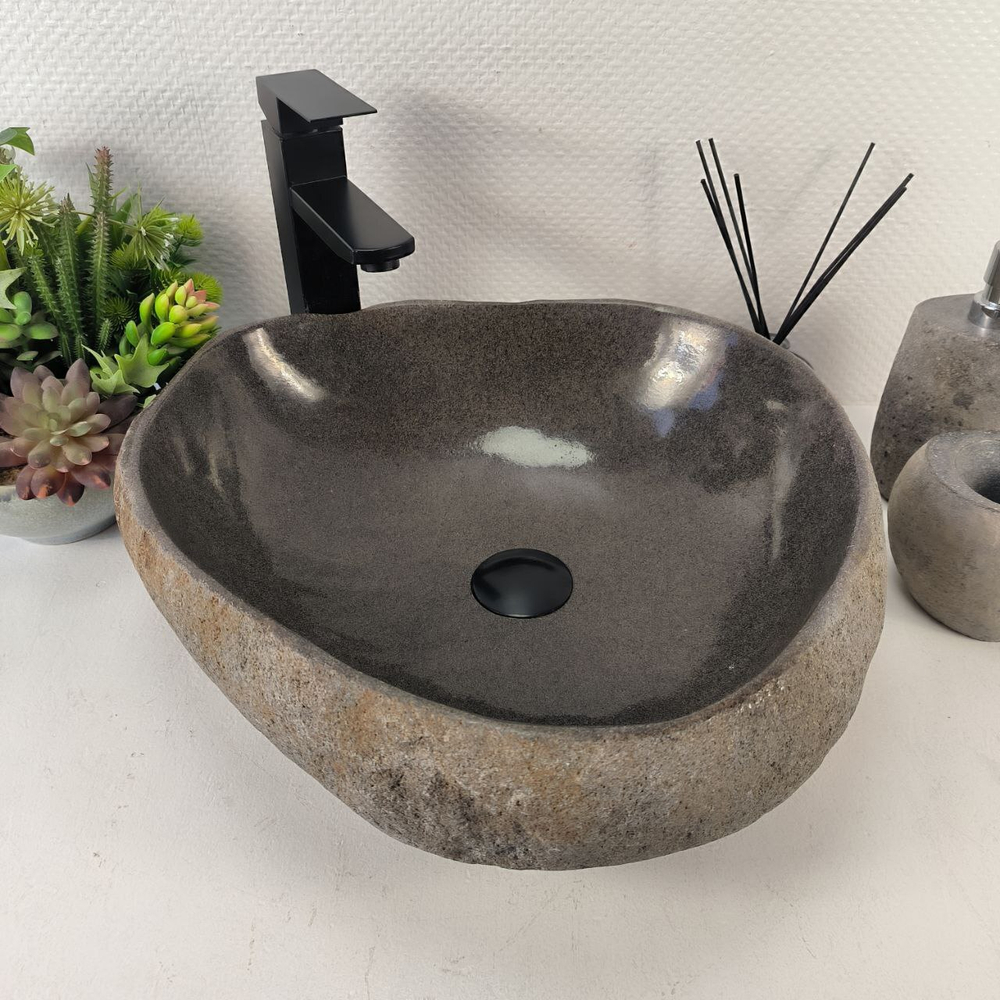 Раковина из речного камня RS-65466 45*41*15 0861