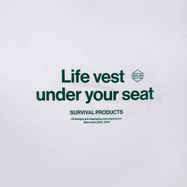 Футболка Life vest under your seat Белая - фото 3