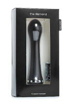 Вибратор с кристаллами The Diamond Black - 16,5 см. (Цвет: черный)