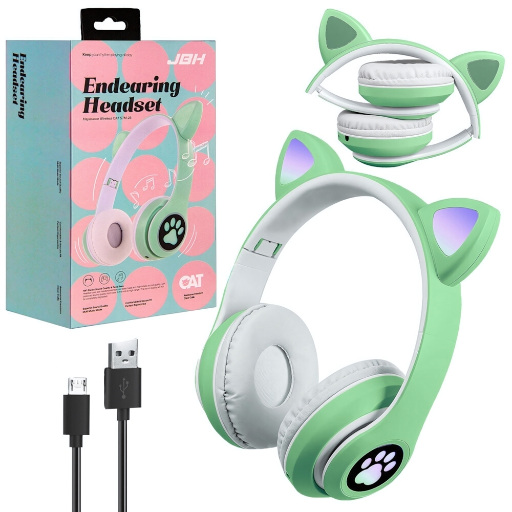 Полноразмерная bluetooth - гарнитура STM-28 CAT JBH зеленые