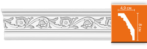 Плинтус потолочный с рисунком Decomaster DT-14F гибкий 80х49х2400мм