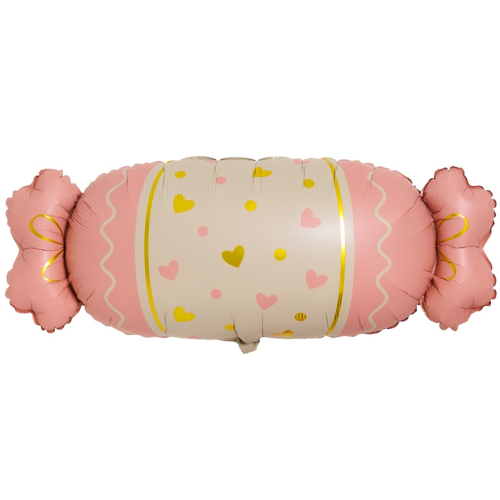 Шар Фольгированный Конфета сердца розовые (Розовый)