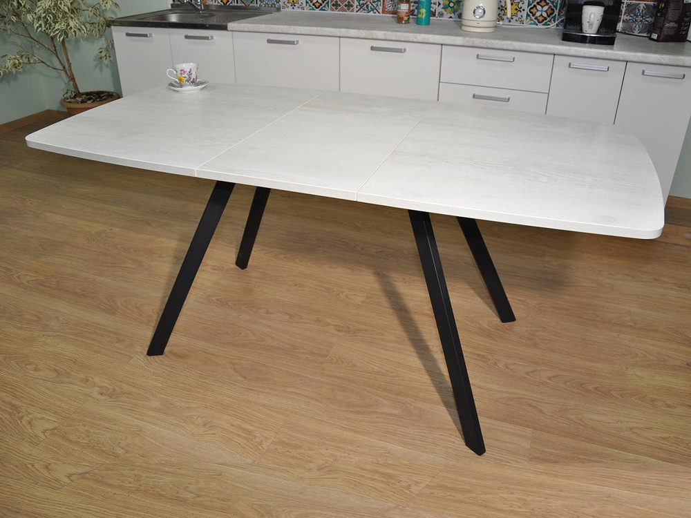 Стол обеденный Орфей Черный / Бетон белый