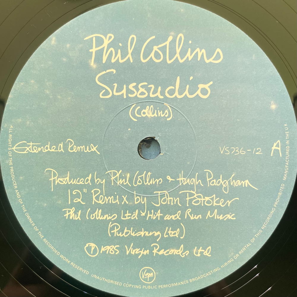 Phil Collins ‎– Sussudio (Англия 1985г.) 12", 45 RPM
