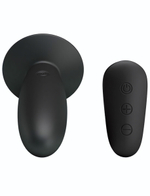 Черная анальная вибропробка Mr.Play с пультом - 11 см. (Цвет: черный)