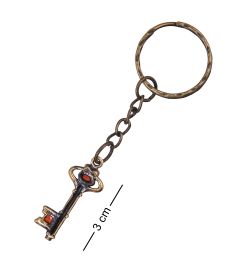 AM-3823 Брелок «Ключик от ларчика» (латунь, янтарь)
