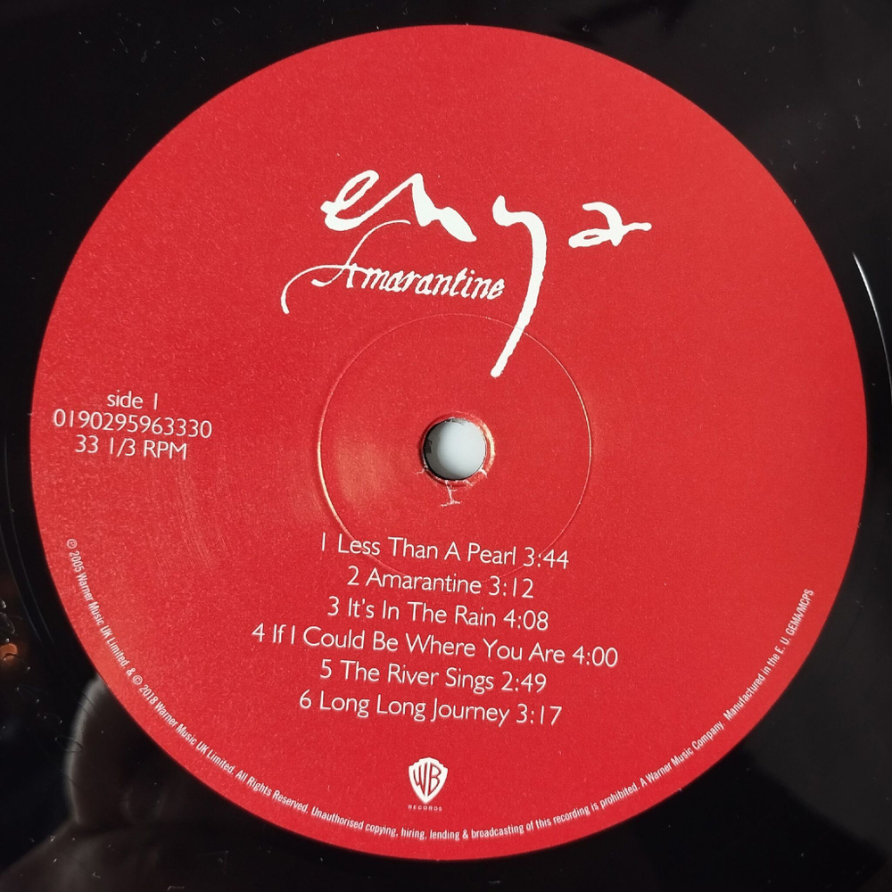 Винтажная виниловая пластинка LP Enya Amarantine (EU 2018)