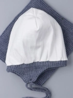 Шапка вязаная для мальчика на завязках и снуд