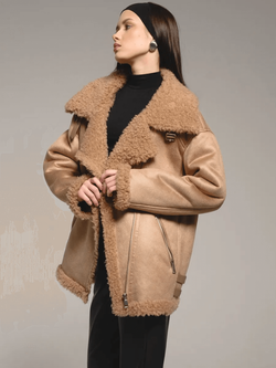 Дубленка, коричневая, Северина