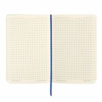 Блокнот в клетку с резинкой МАЛЫЙ ФОРМАТ А6 (100x150 мм), 80 л., под кожу синий BRAUBERG "Metropolis Ultra", 111025