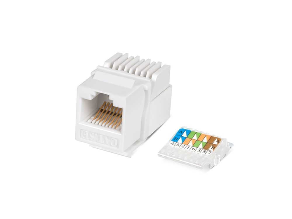 Вставка Keystone Jack RJ-45(8P8C) Ripo, категория 5e, без инструмента Toolless, белая