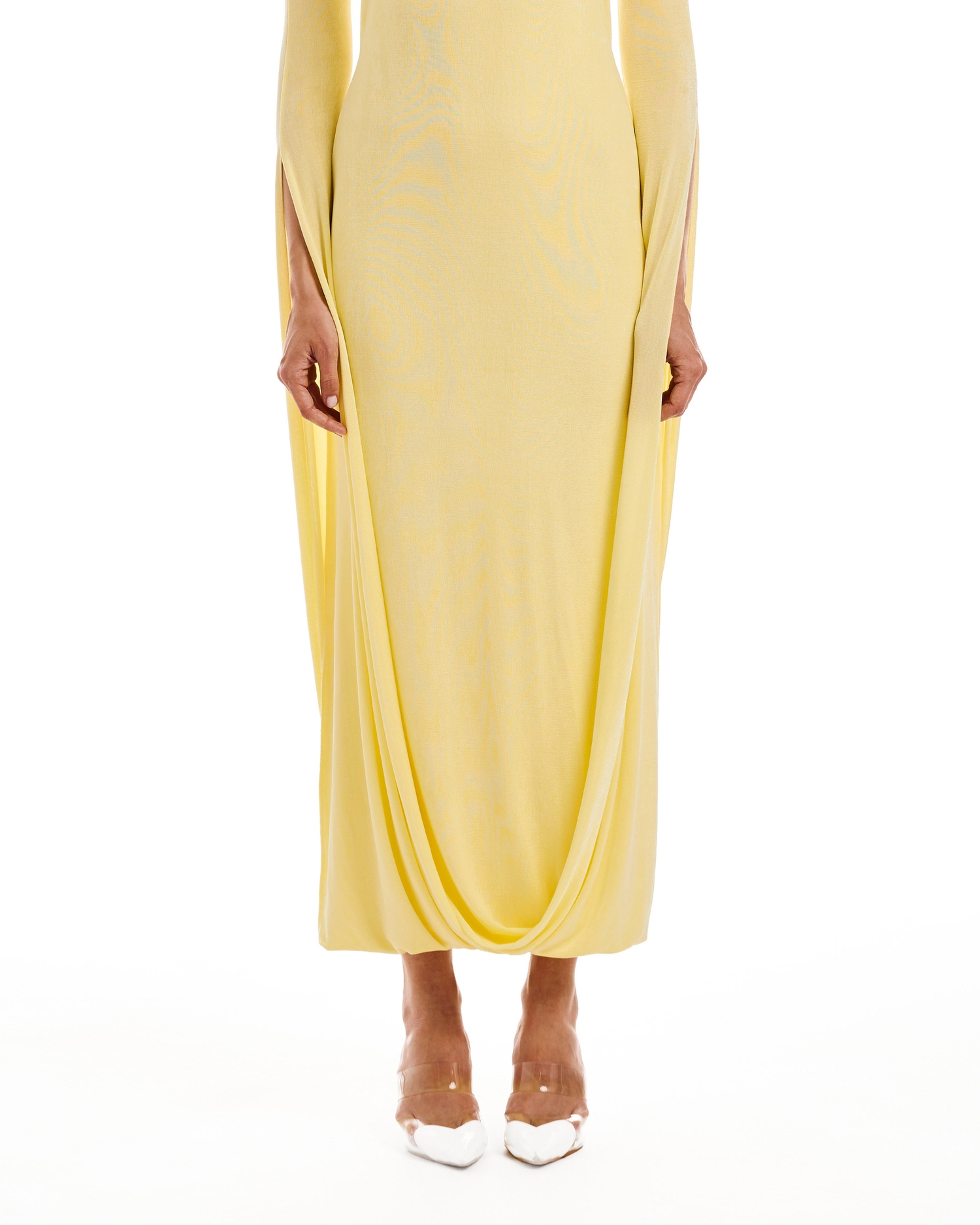 Платье Fluid желтое с двумя рукавами
