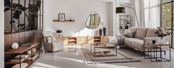 Abilen Тумба под TV с одной дверцей из шпона дуба с 2 ящиками 150 x 43,6 см