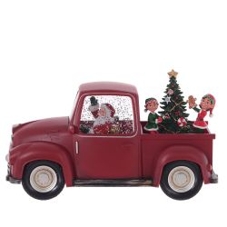 GAEM Изделие декоративное "Дед Мороз на машине" (подсвет, вьюга, муз, AA х3 н/п +USB), L28 W12 H17 см