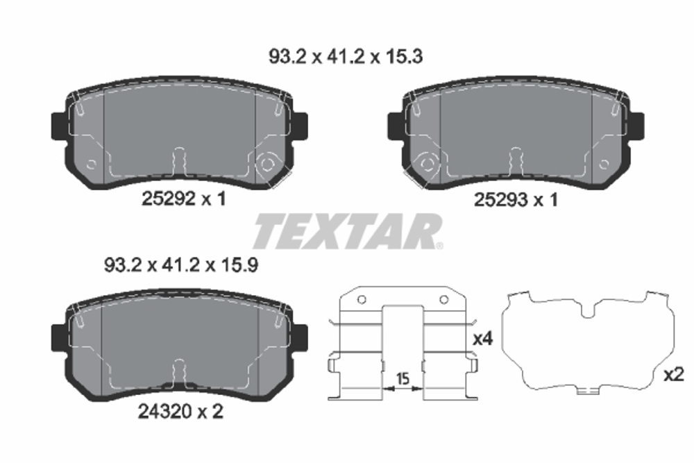 TEXTAR - 2529201-TET - Brake Pad Set, disc brake