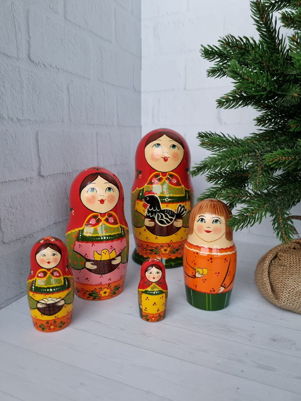 Матрешка "с курочкой" традиция 5 мест