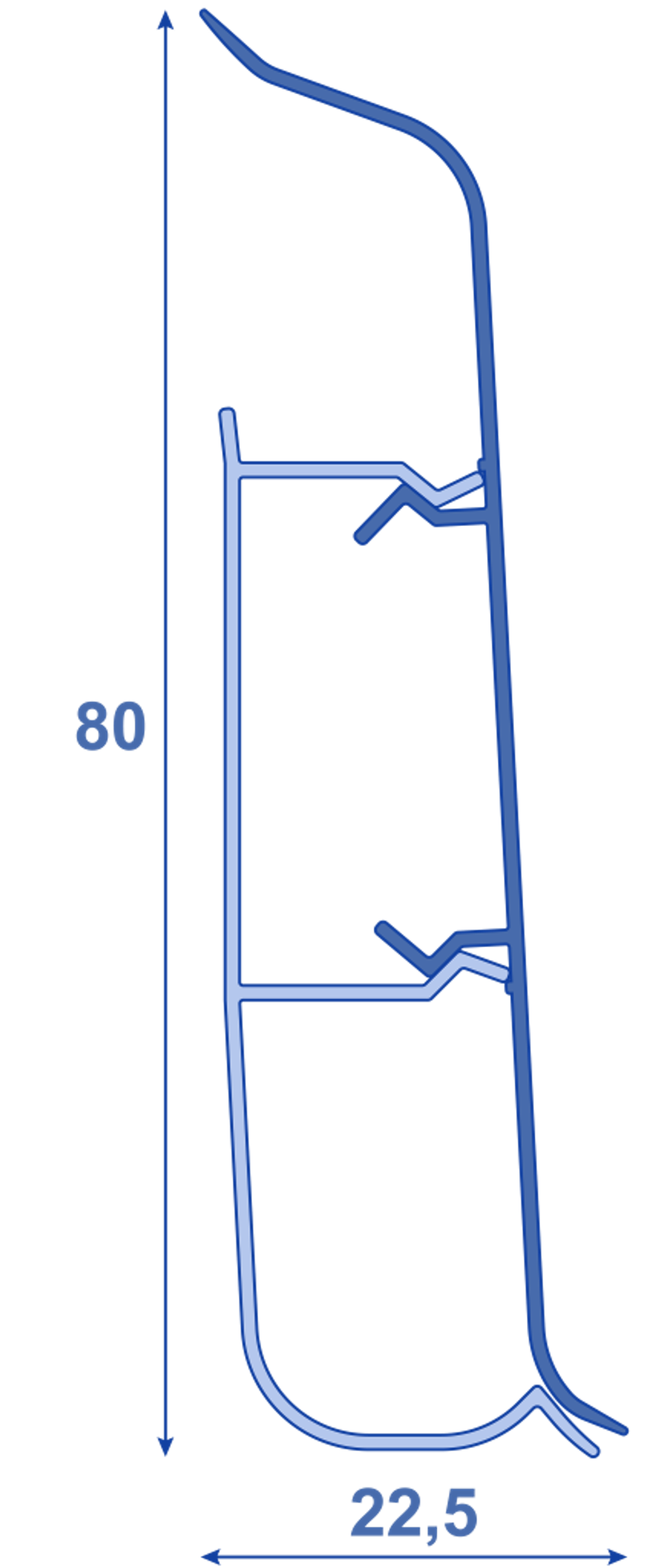 Плинтус Lexida Пластиковый 80мм 408 Дуб черненый 2,2м