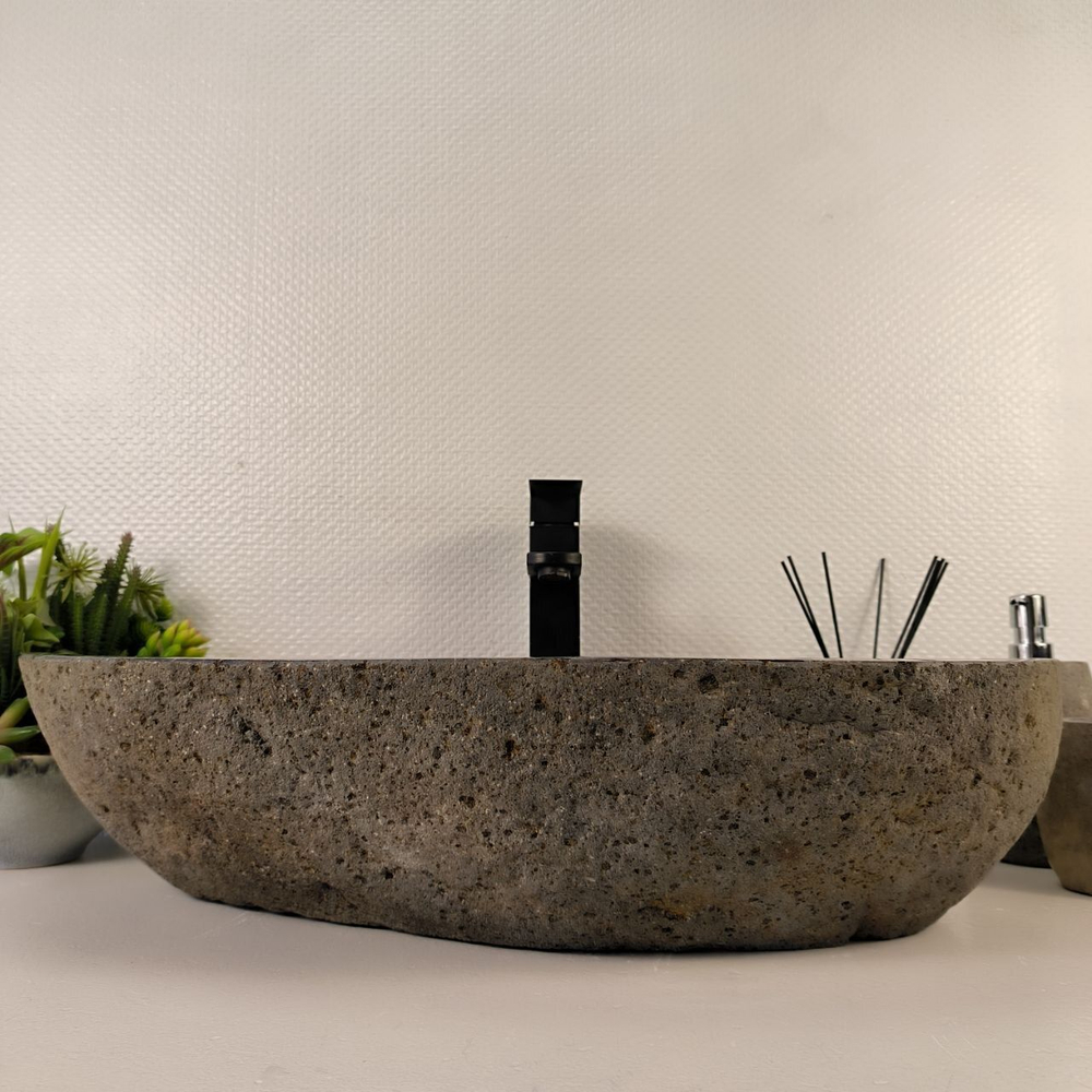 Каменная раковина из речного камня RS-05528 (66*39*16) 0858 из натурального камня