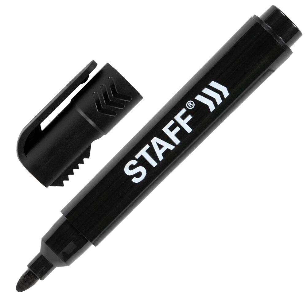 Маркер перманентный с колпачком для вскрытия коробок STAFF «Basic» LOGISTIC PM-150, ЧЕРНЫЙ, 3 мм