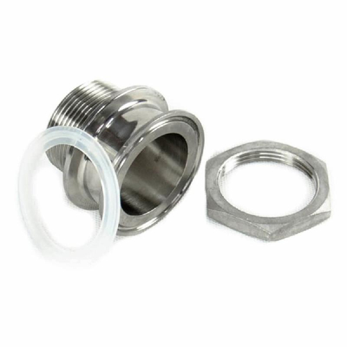 Переходник врезка в куб, кламп 1.5"резьба 1 дюйм, в комплекте гайка и силиконовый уплотнитель