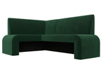 Диван кухонный угловой Кармен левый угол, Зеленый, Велюр, 126130L