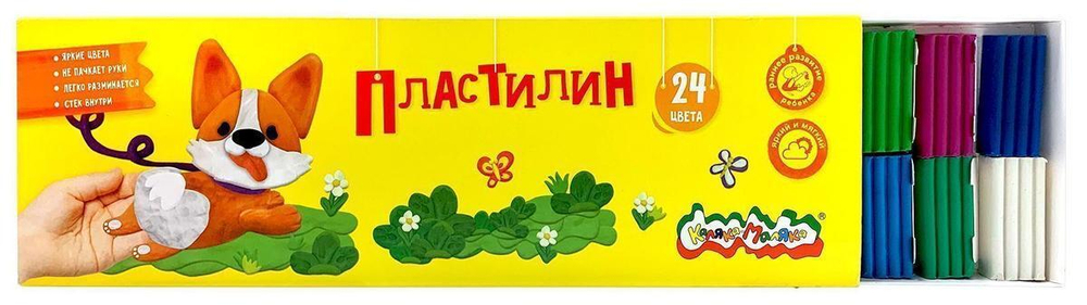 Пластилин 24цв. 360г. ассорти (Каляка-Маляка)