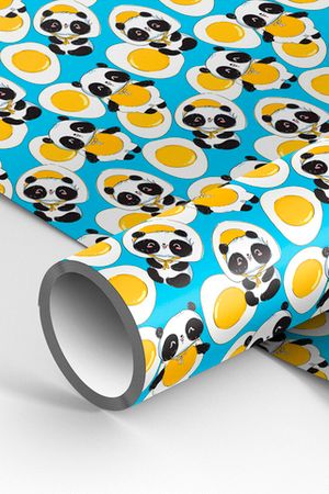 Упаковочная бумага глянц. 70*100см, "Cute pandas"